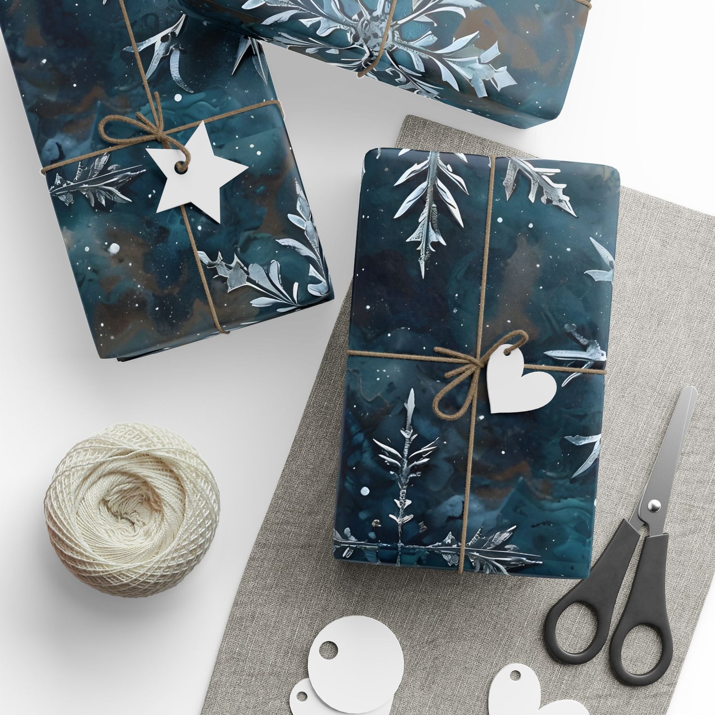 Holiday Metallic Snowflake Wrapping Paper