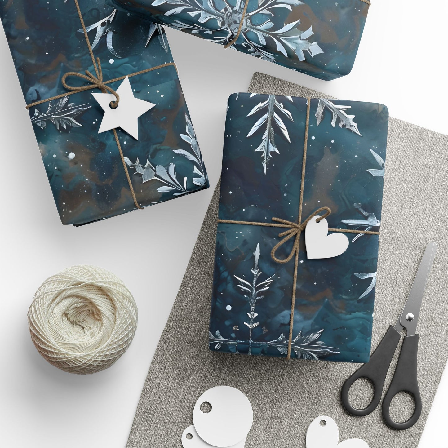 Holiday Metallic Snowflake Wrapping Paper