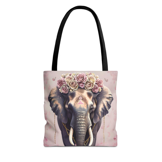 Floral Elephant Tote Bag
