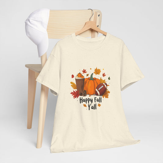 Happy Fall Y'all Tee, Autumn Shirt, Pumpkin Tee, Thanksgiving Gift, Fall Fashion, Cozy Seasonal Wear