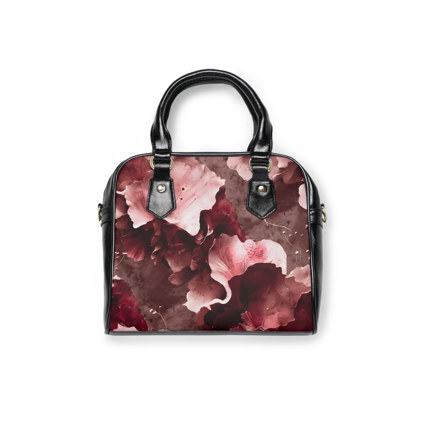 Sepia Toned Floral Shoulder Handbag