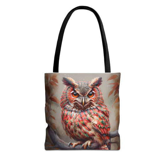 Owl Tote Bag with Intense Gaze