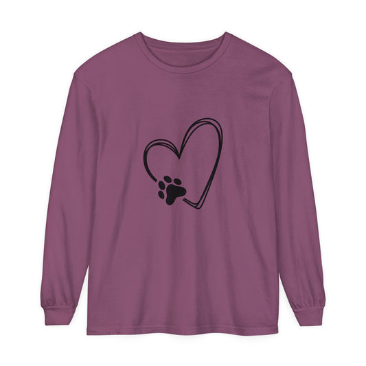 Heart Paw Print Long Sleeve T-Shirt