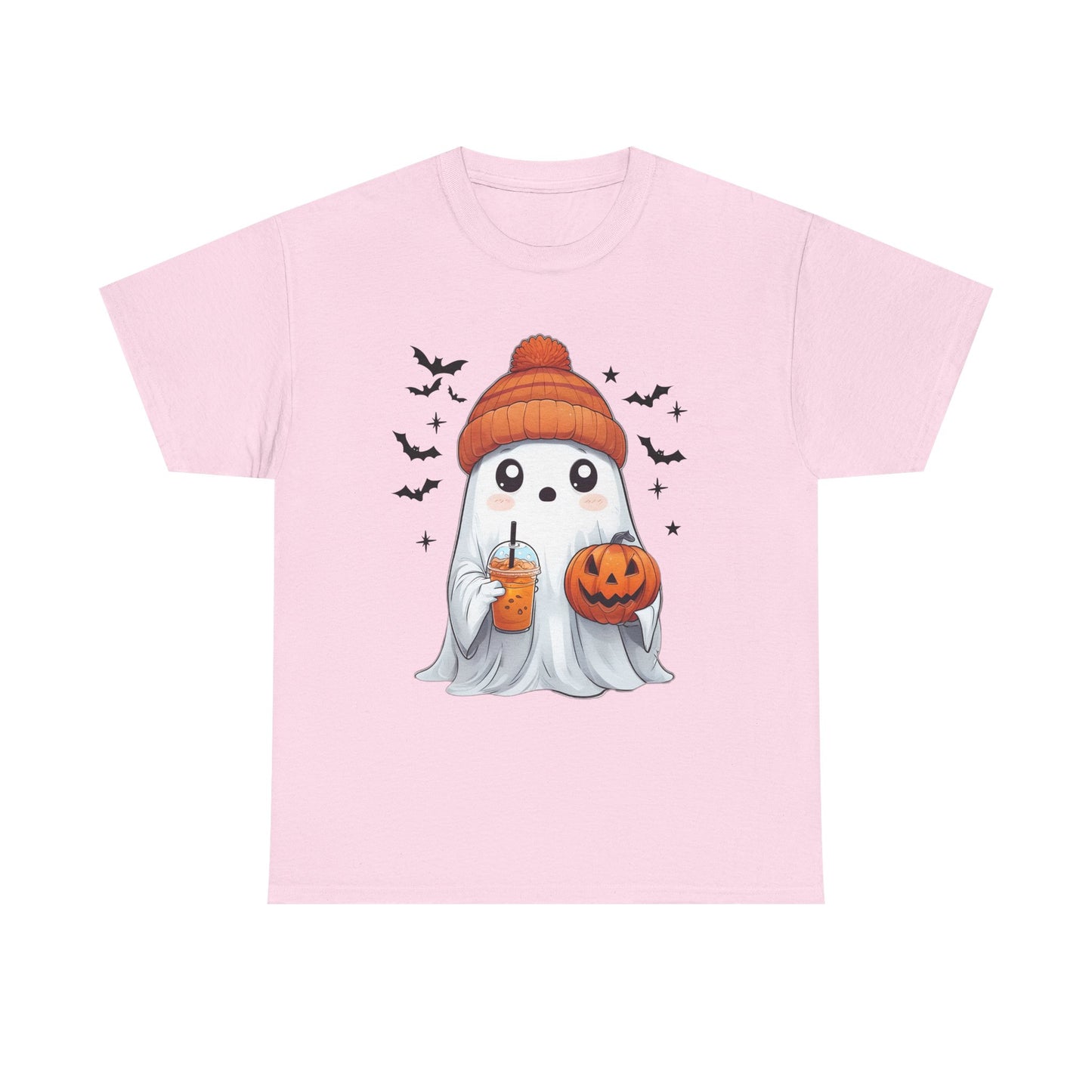 Halloween Ghost Unisex Heavy Cotton Tee, Cute Ghost Shirt, Fall Fashion, Halloween Costume, Spooky Season Apparel, Pumpkin Tee