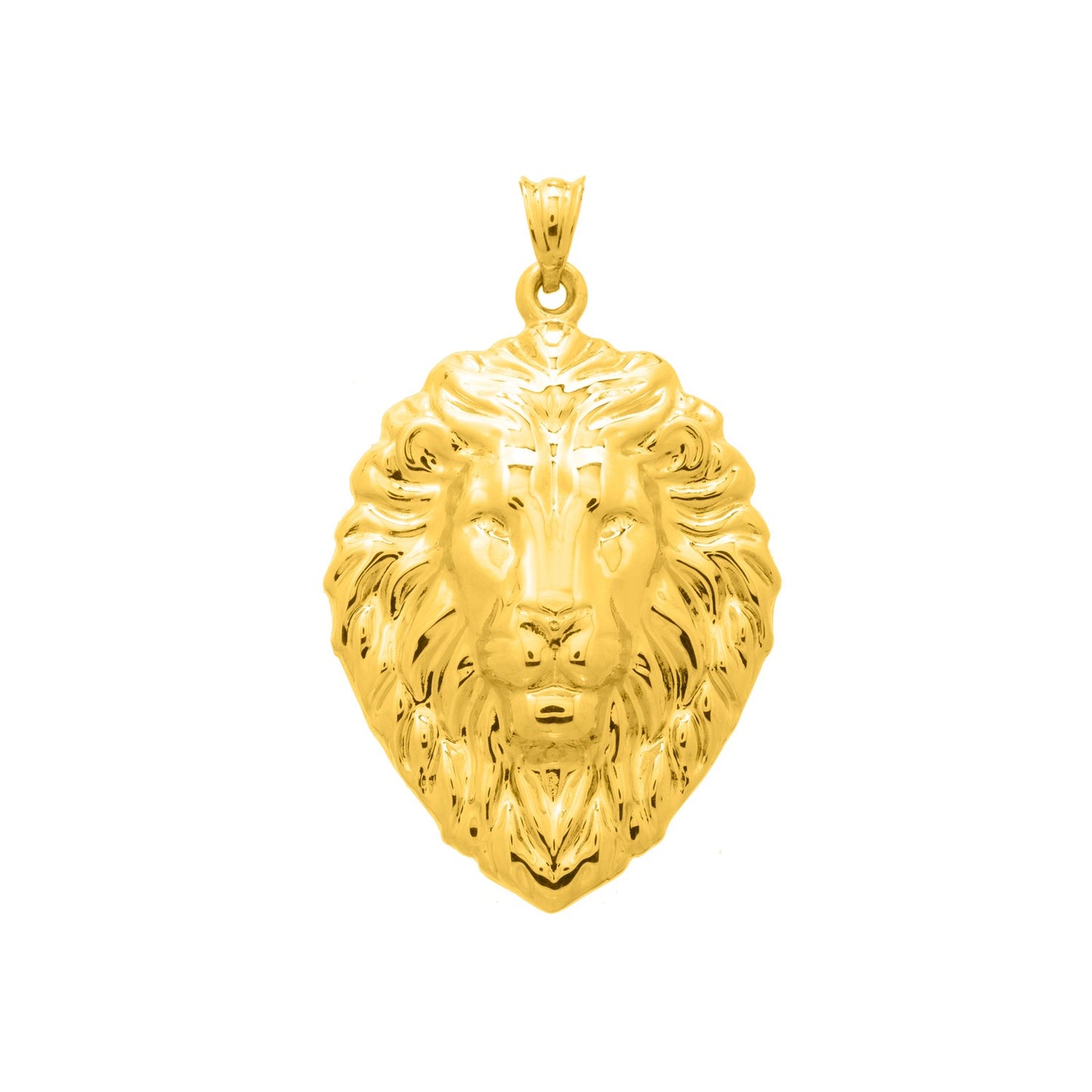 Lions Head Pendant in 14K Yellow Gold