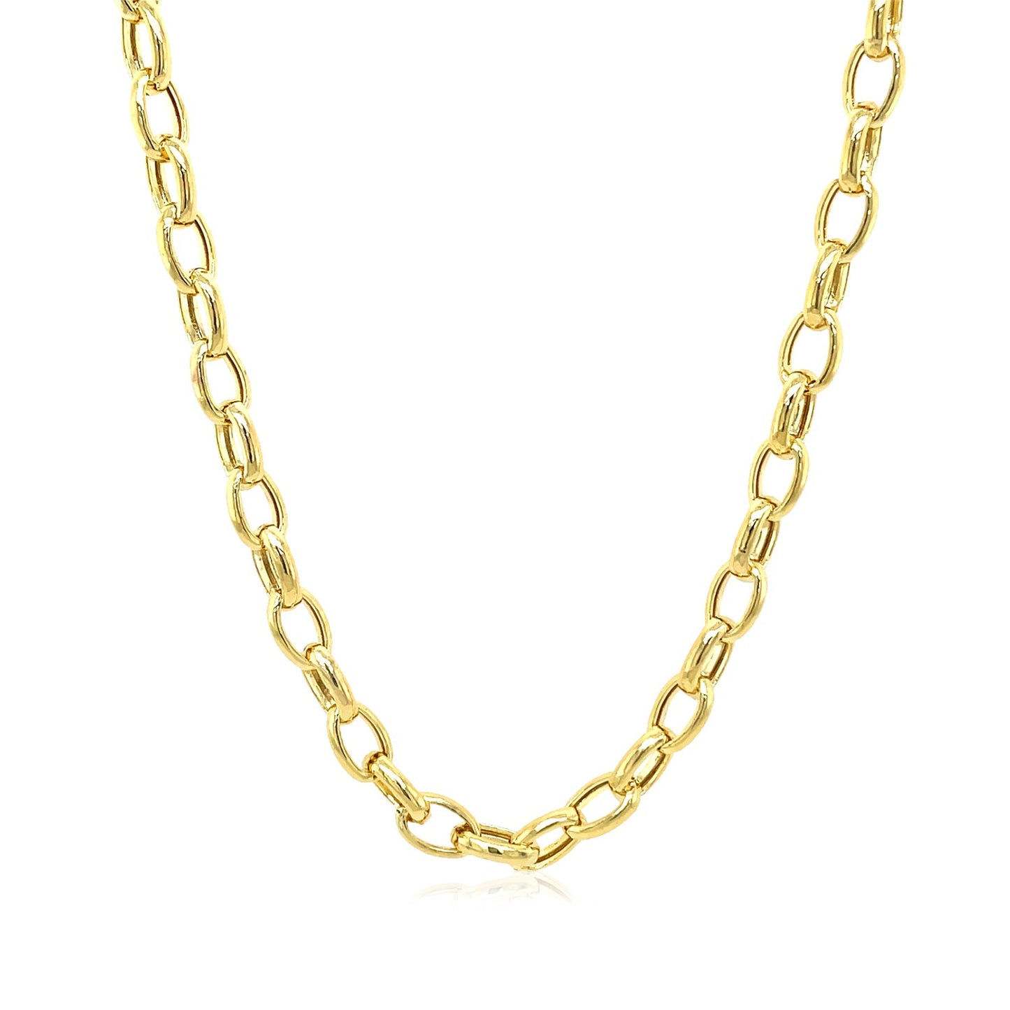 14k Yellow Gold Oval Rolo Chain (4.6 mm)