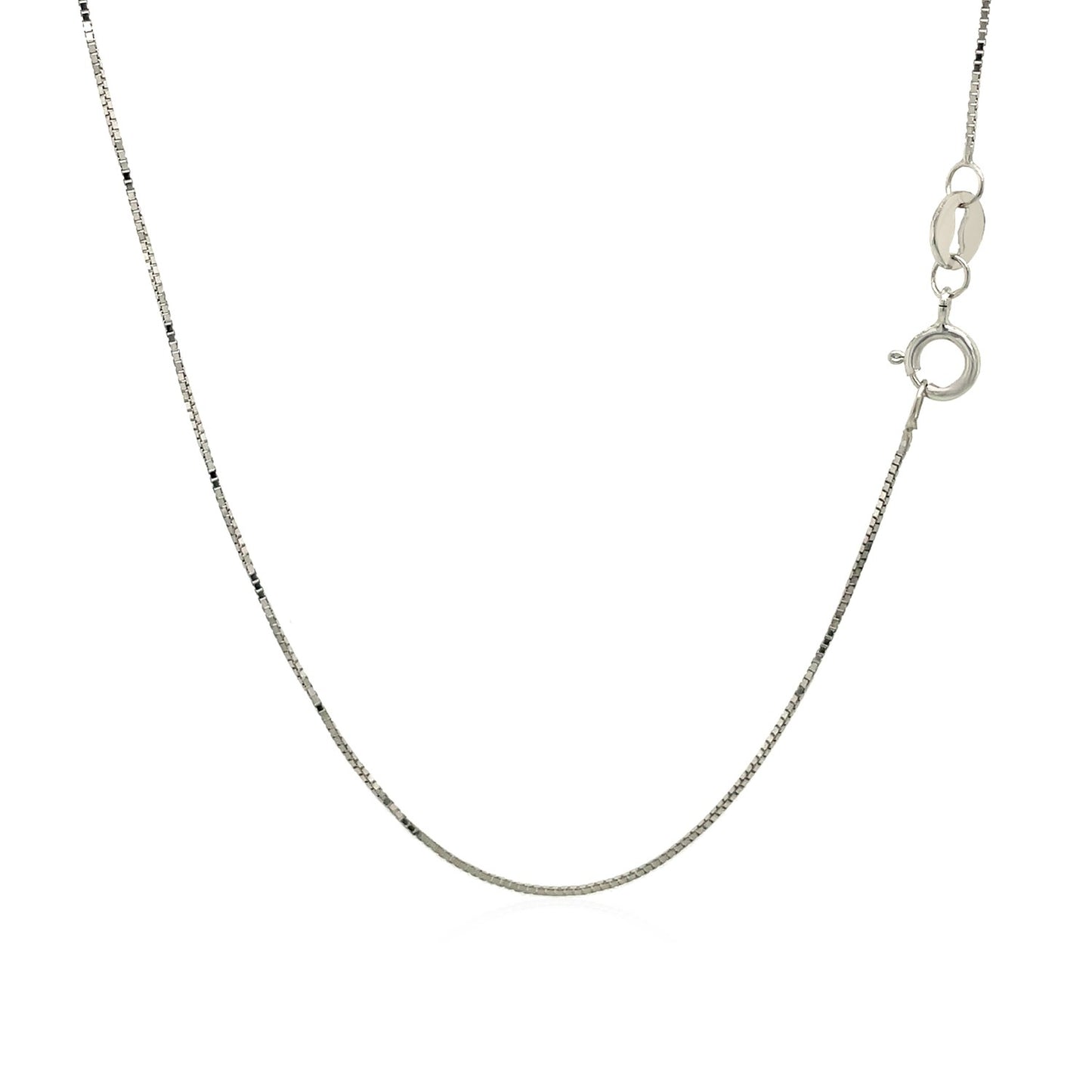 14k White Gold Classic Box Chain (0.60 mm)