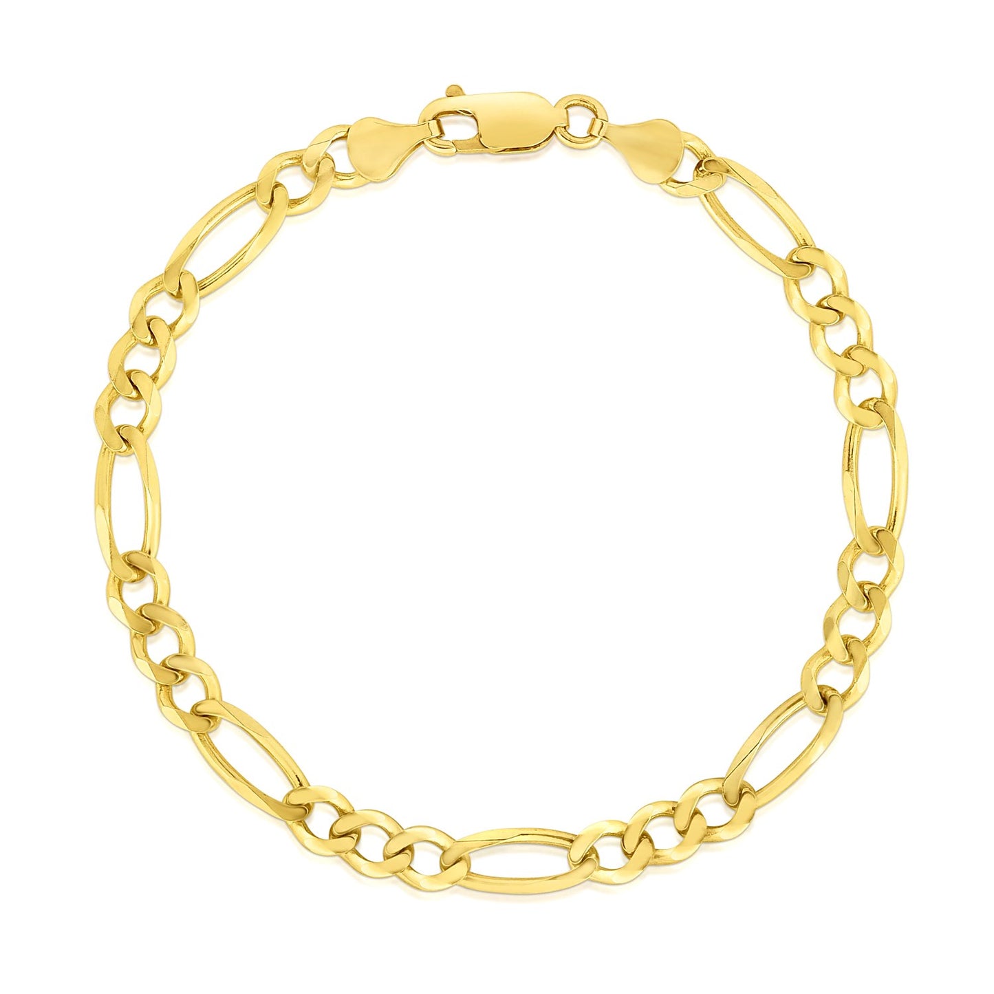 14k Yellow Gold Solid Figaro Bracelet (4.50 mm)