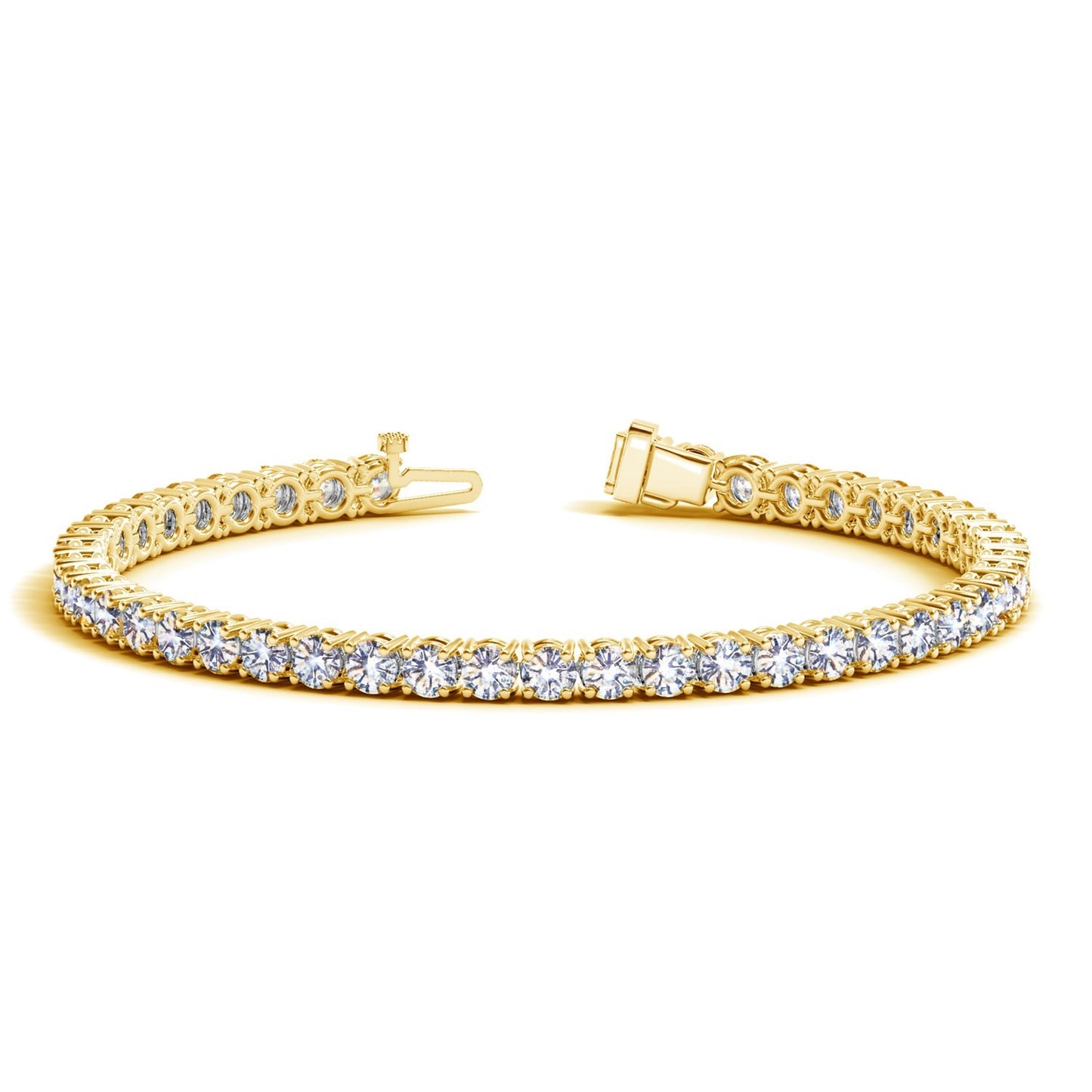 Lab Grown Round Diamond Tennis Bracelet in 14k Yellow Gold(10 cctw F/G  VS2/SI1)