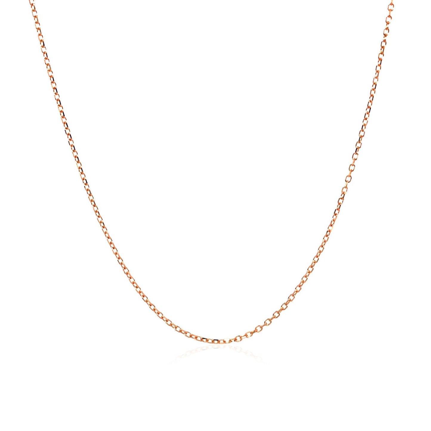 14k Pink Gold Diamond Cut Cable Link Chain (0.87 mm)