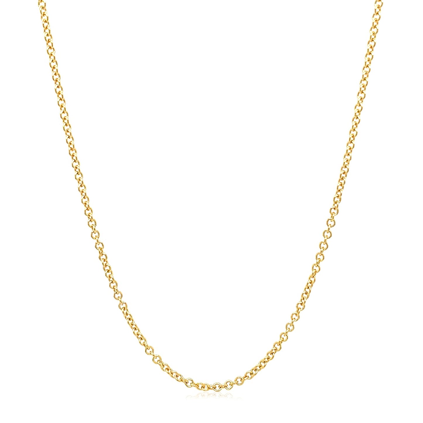 14k Yellow Gold Round Cable Link Chain (1.5 mm)