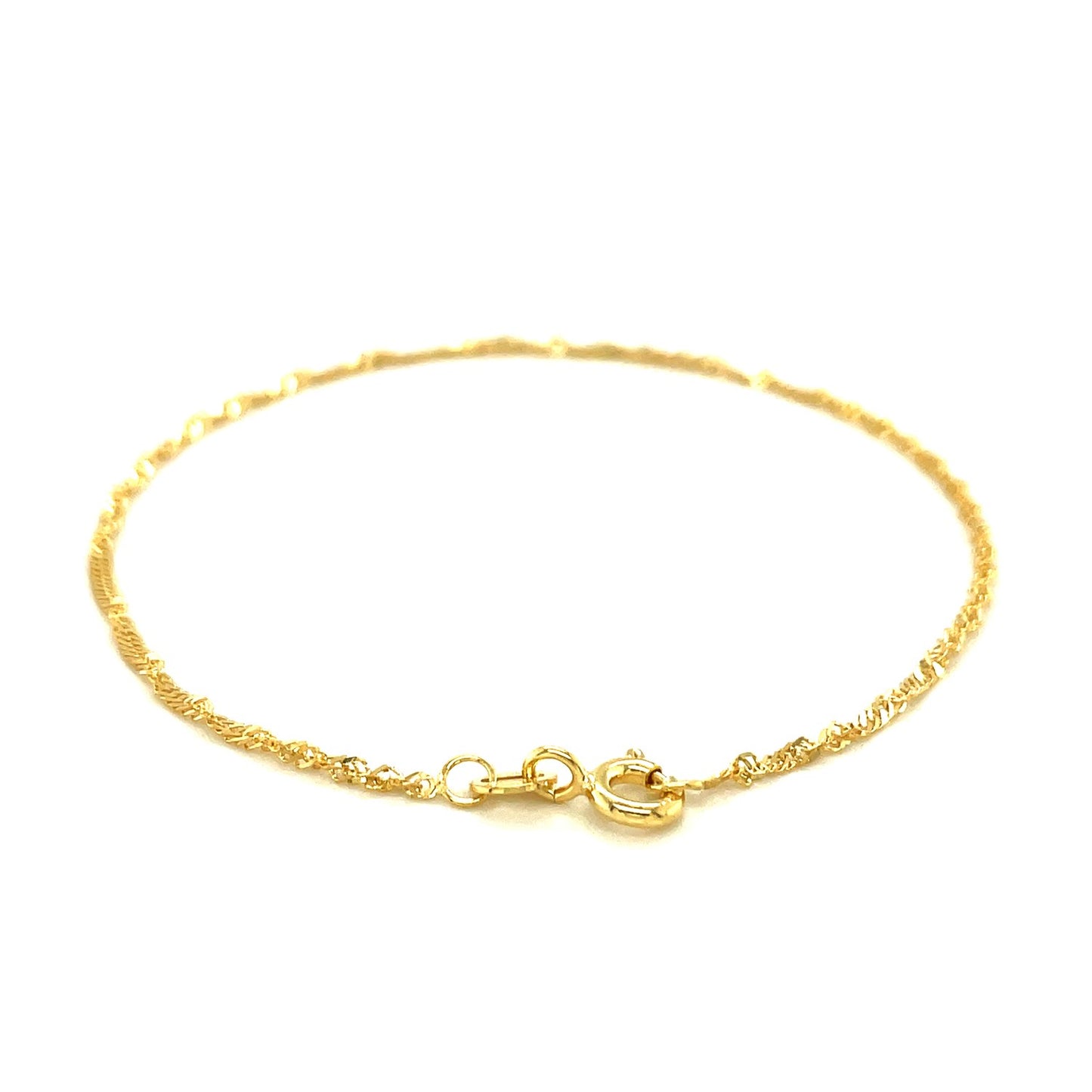 10k Yellow Gold Singapore Anklet 1.5mm