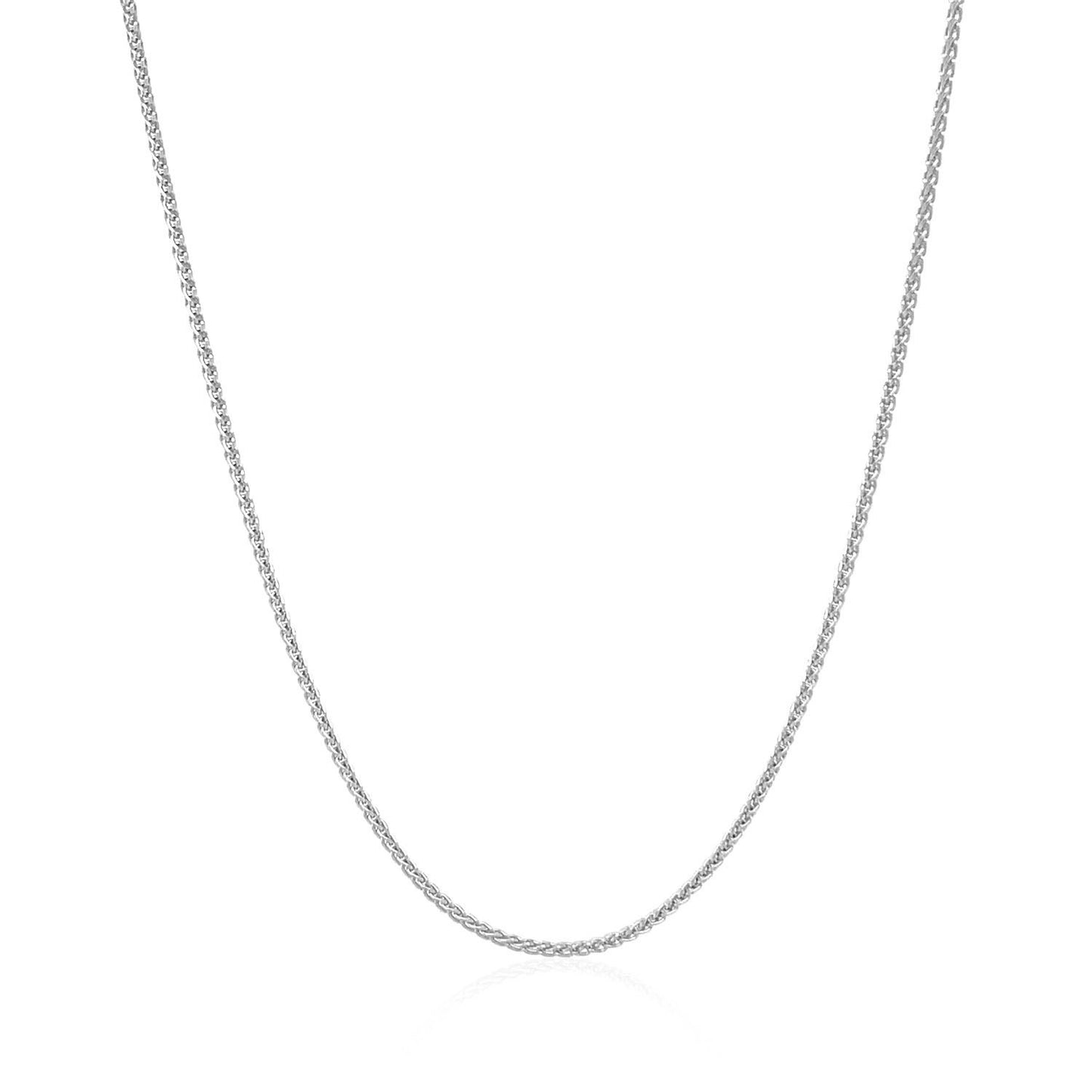 14k White Gold Round Wheat Chain (1.00 mm)