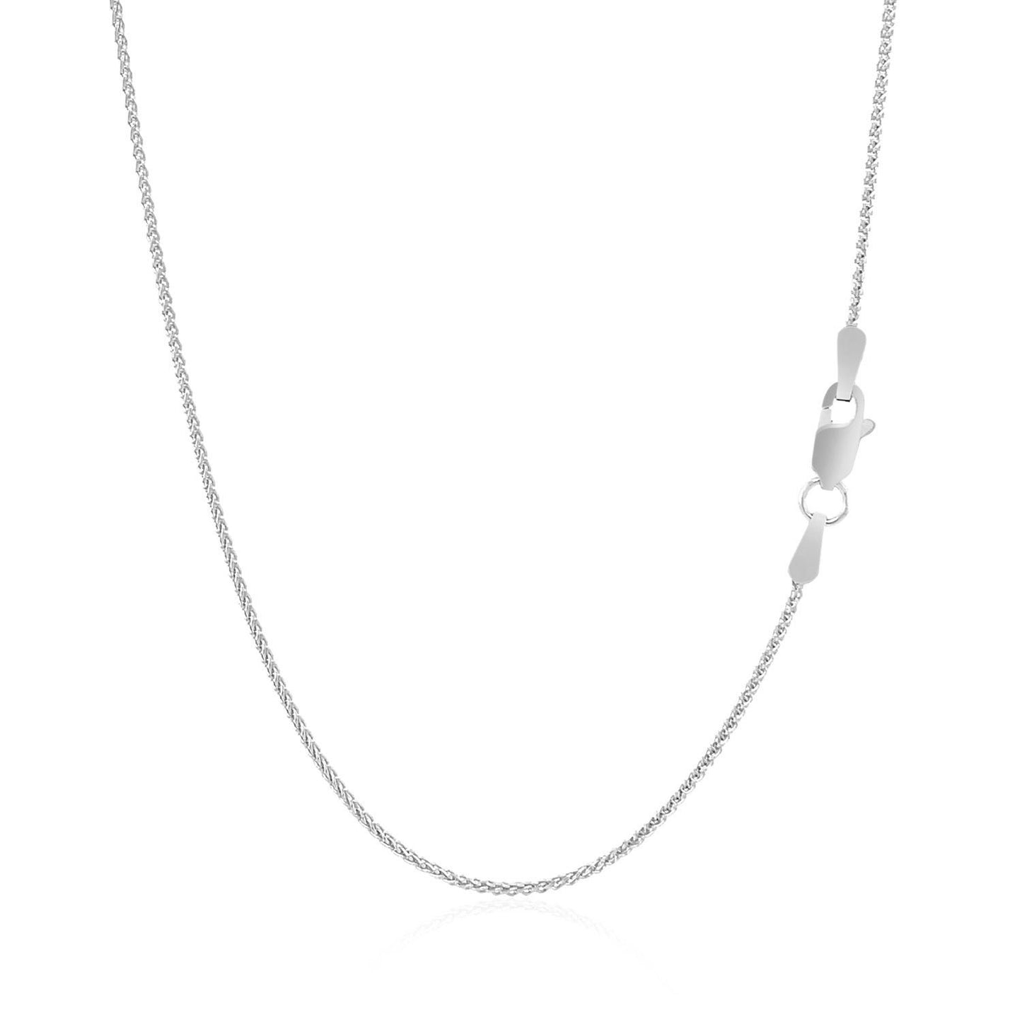 14k White Gold Round Wheat Chain (1.00 mm)