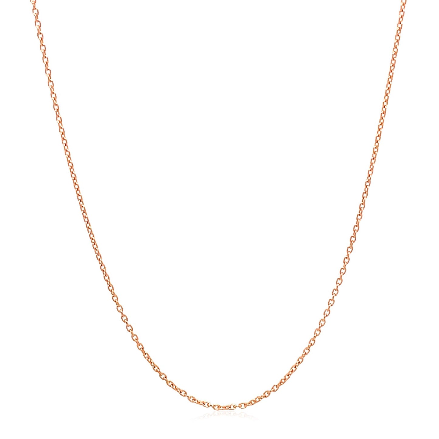 14k Rose Gold Oval Cable Link Chain (0.97 mm)