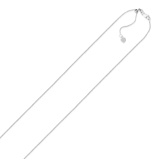 10k White Gold Adjustable Cable Chain (1.10 mm)