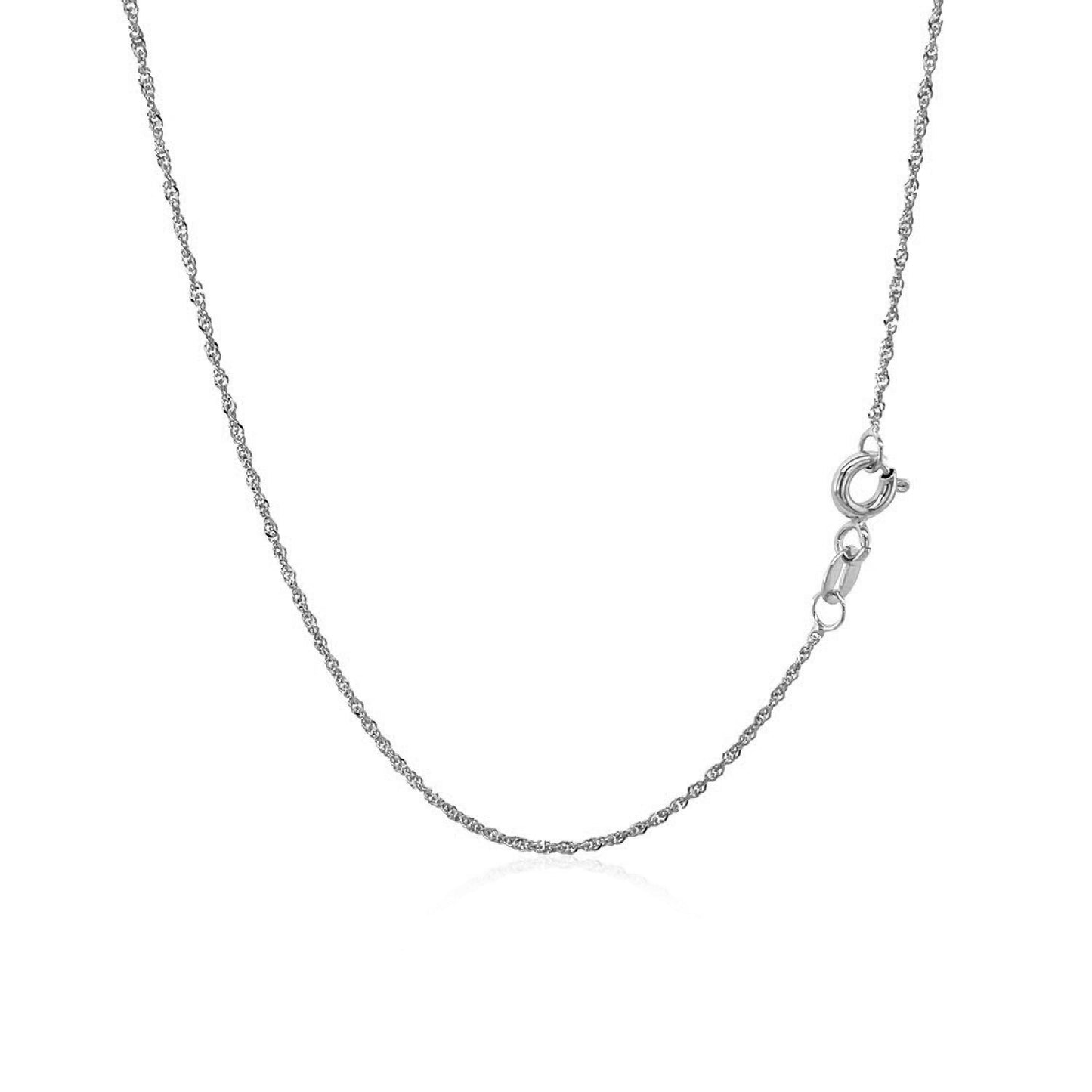 14k White Gold Singapore Chain (1.10 mm)