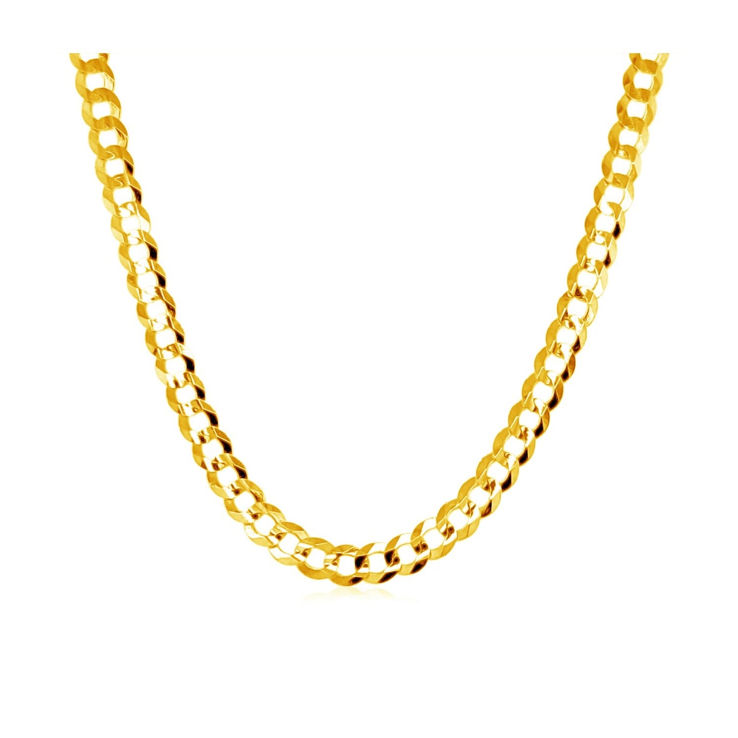 14k Yellow Gold Solid Curb Chain (3.60 mm)