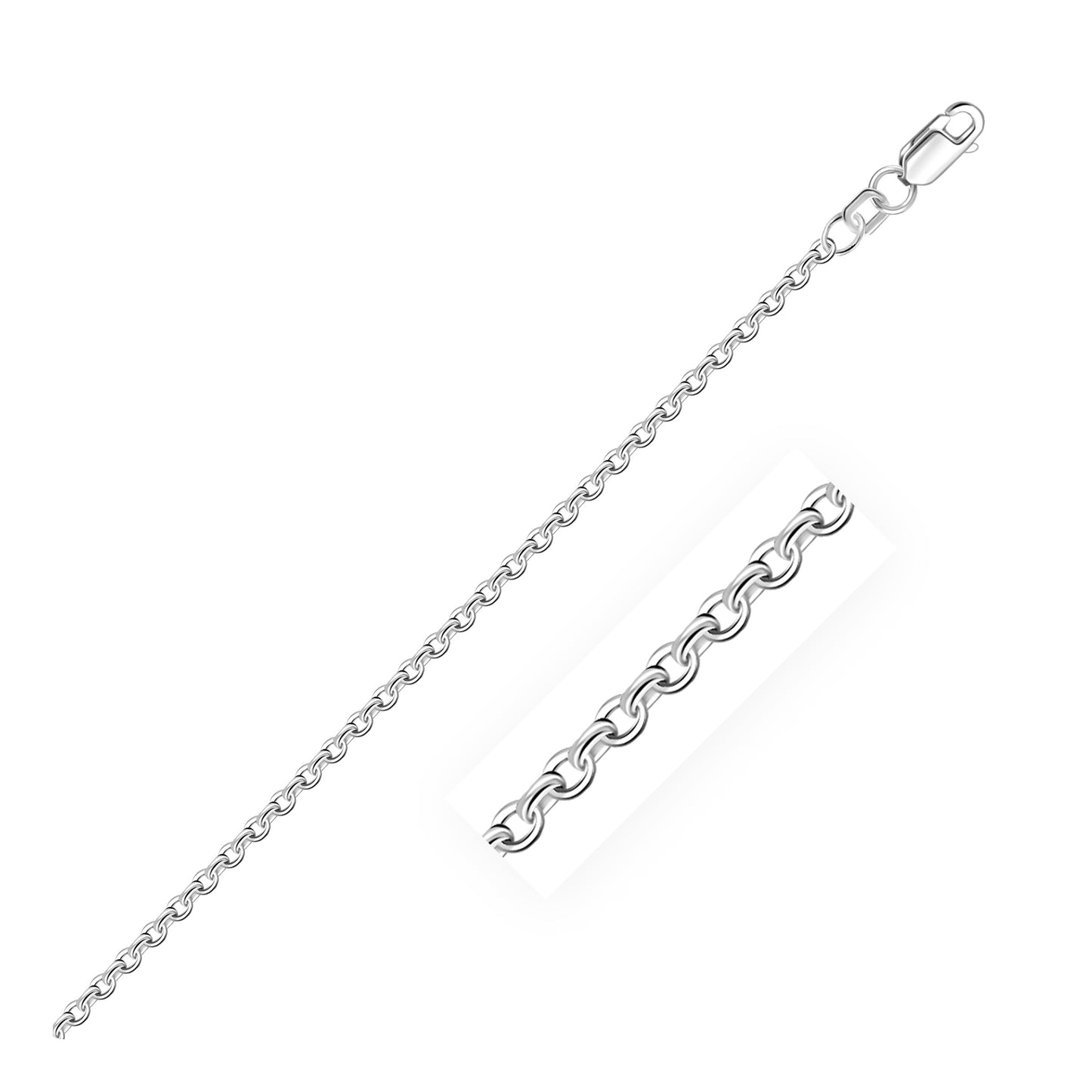 10k White Gold Rolo Chain (2.40 mm)