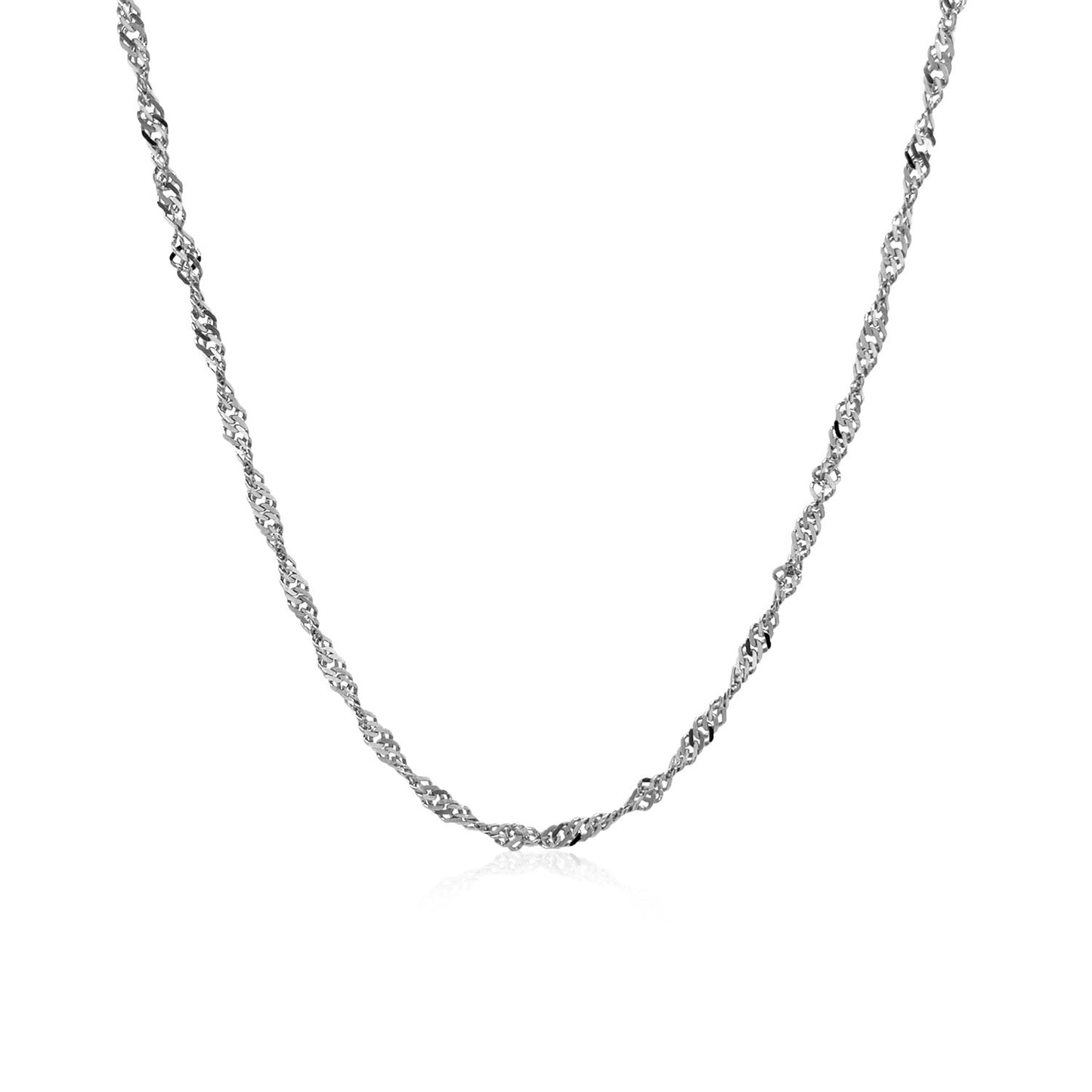 14k White Gold Singapore Chain (1.80 mm)