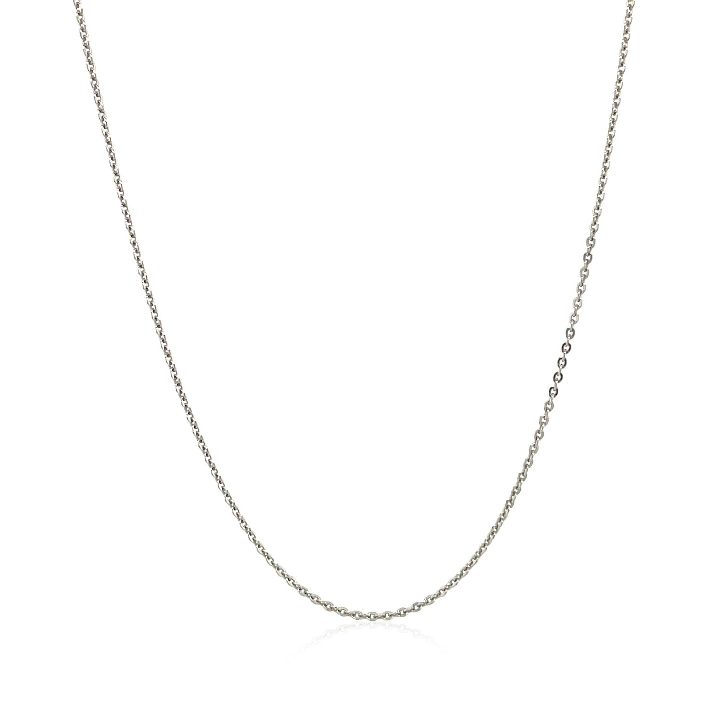 Sterling Silver Rhodium Plated Cable Chain (0.60 mm)