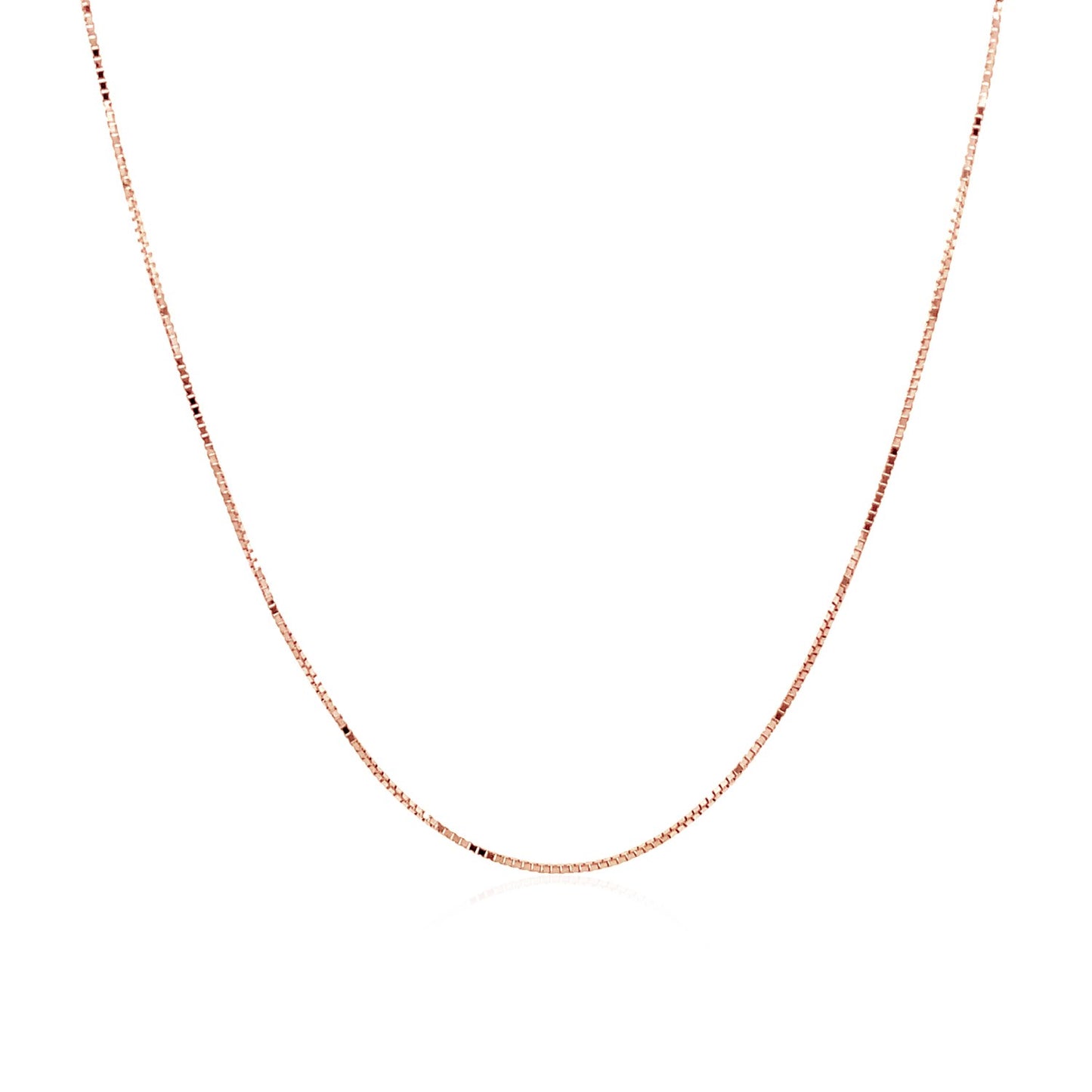 14k Rose Gold Classic Box Chain 0.60 mm