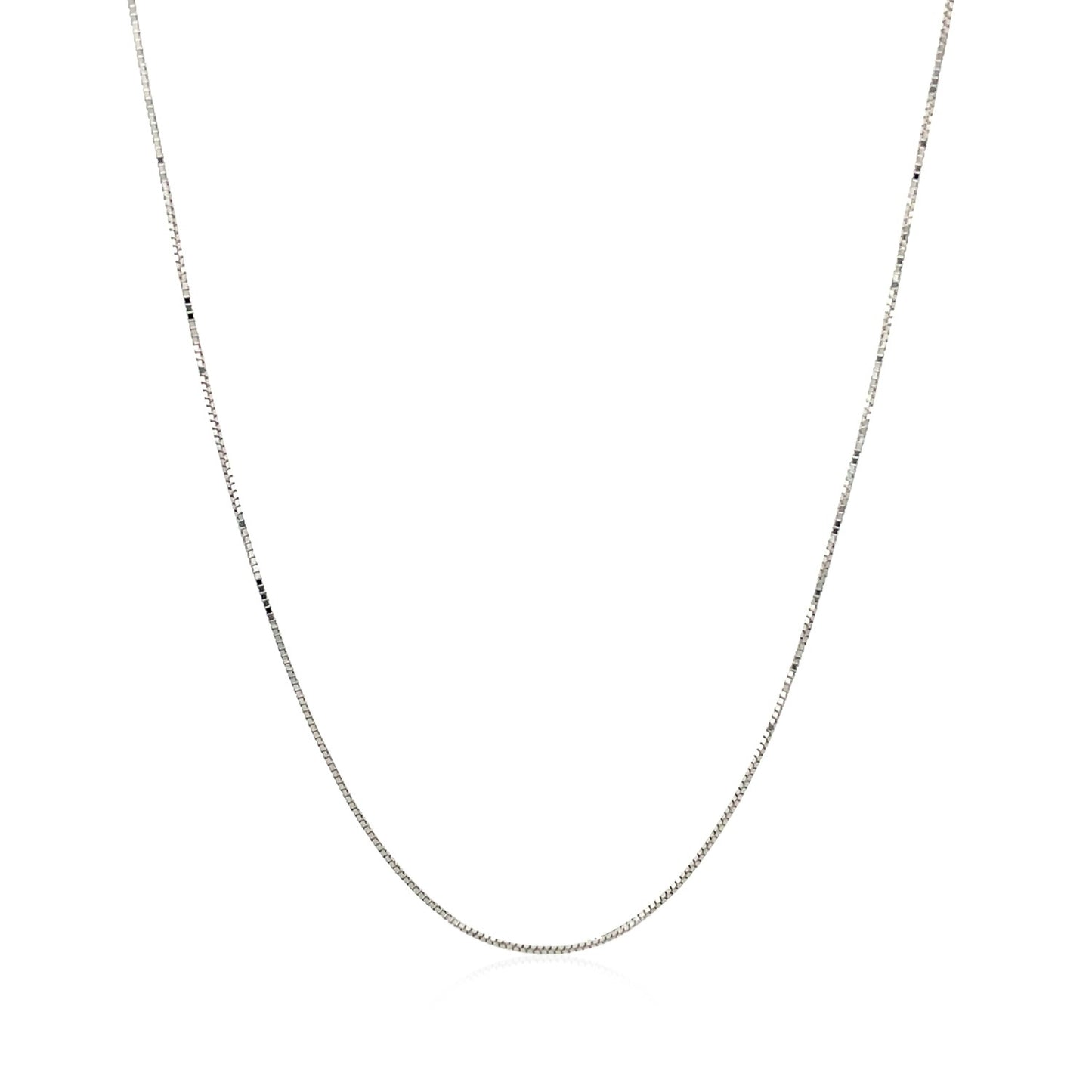 14k White Gold Classic Box Chain (0.45 mm)