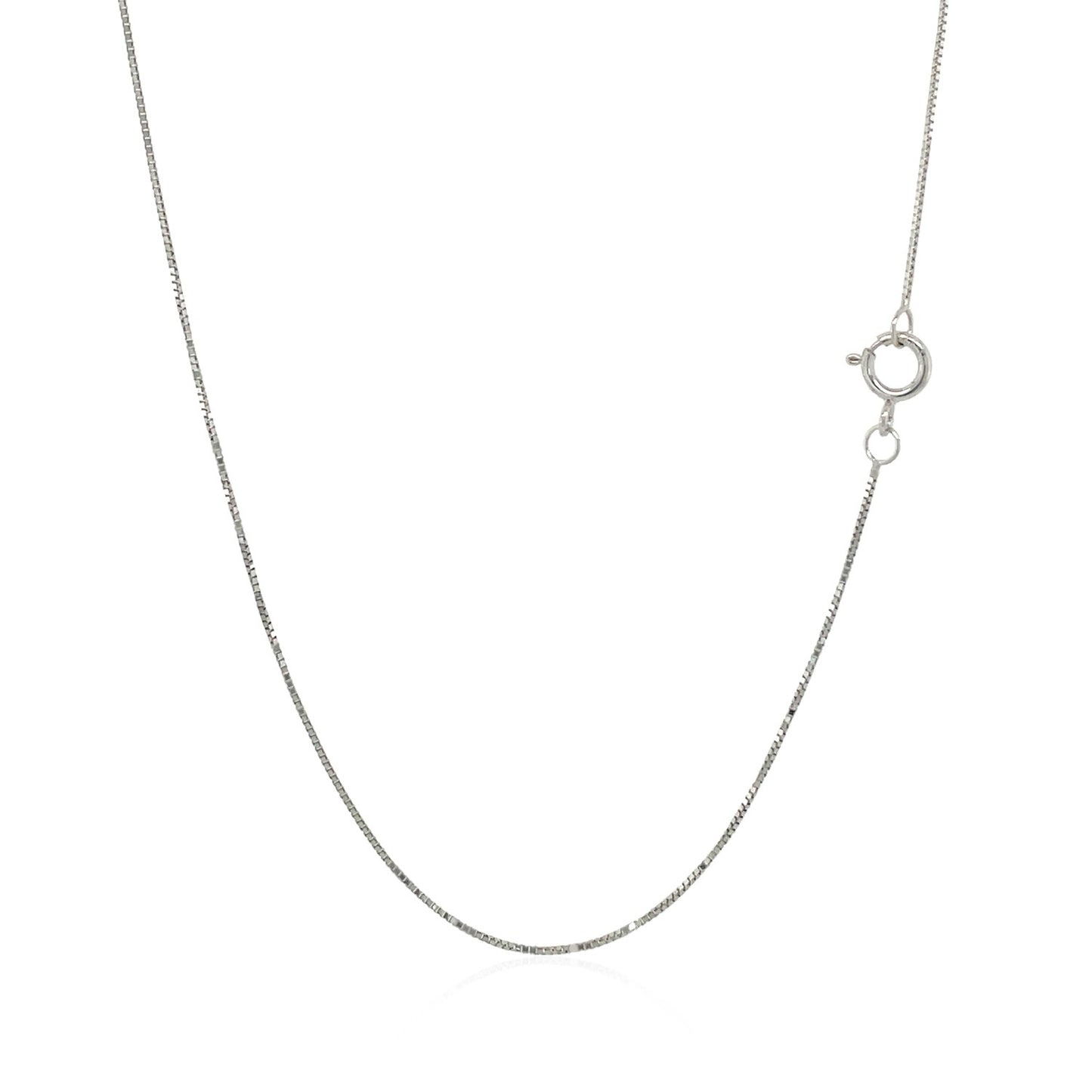 14k White Gold Classic Box Chain (0.45 mm)