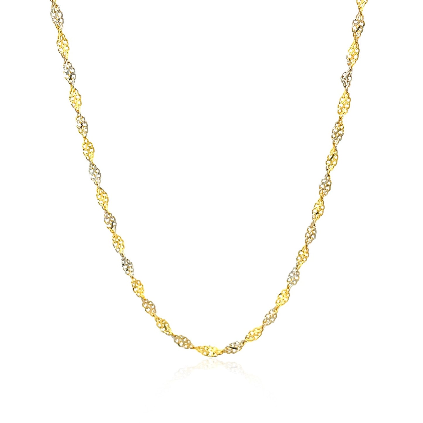 14k Two-Tone Gold Singapore Chain (2.50 mm)