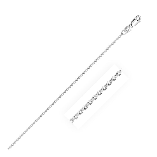 14k White Gold Diamond Cut Cable Link Chain (1.10 mm)