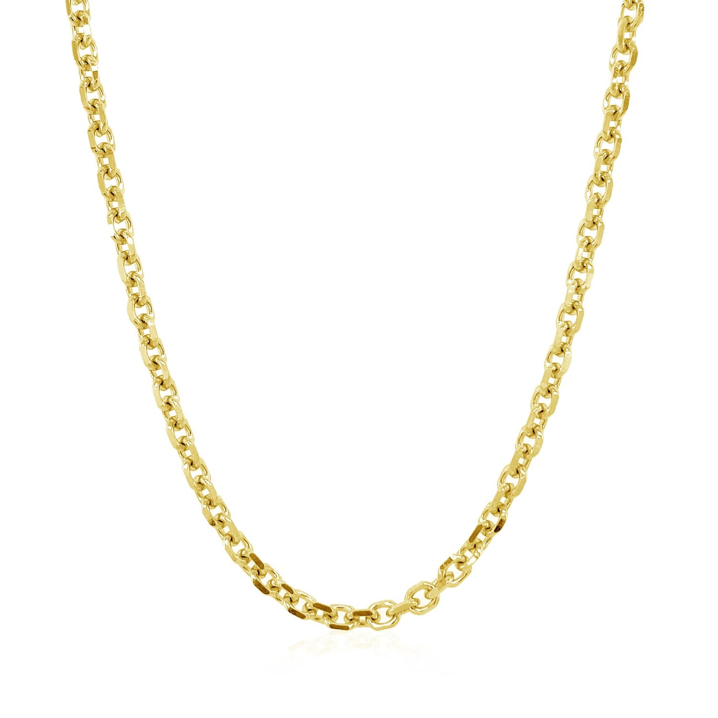 14k Yellow Gold Diamond Cut Cable Link Chain (3.0 mm)