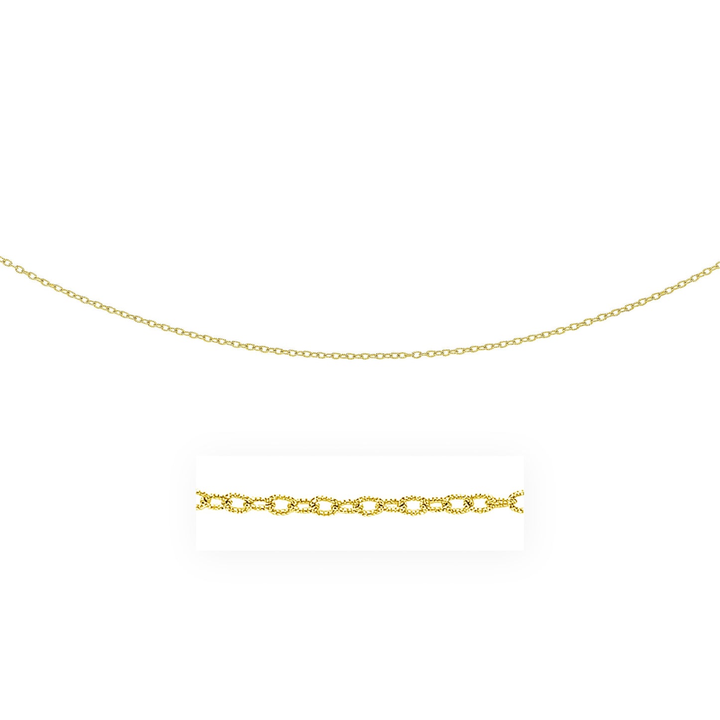 14k Yellow Gold Pendant Chain with Textured Links (2.50 mm)