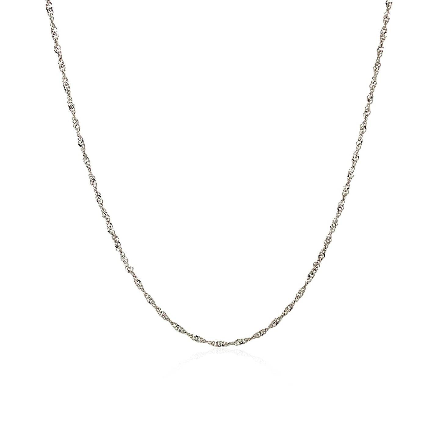 10k White Gold Singapore Chain  (1.10 mm)