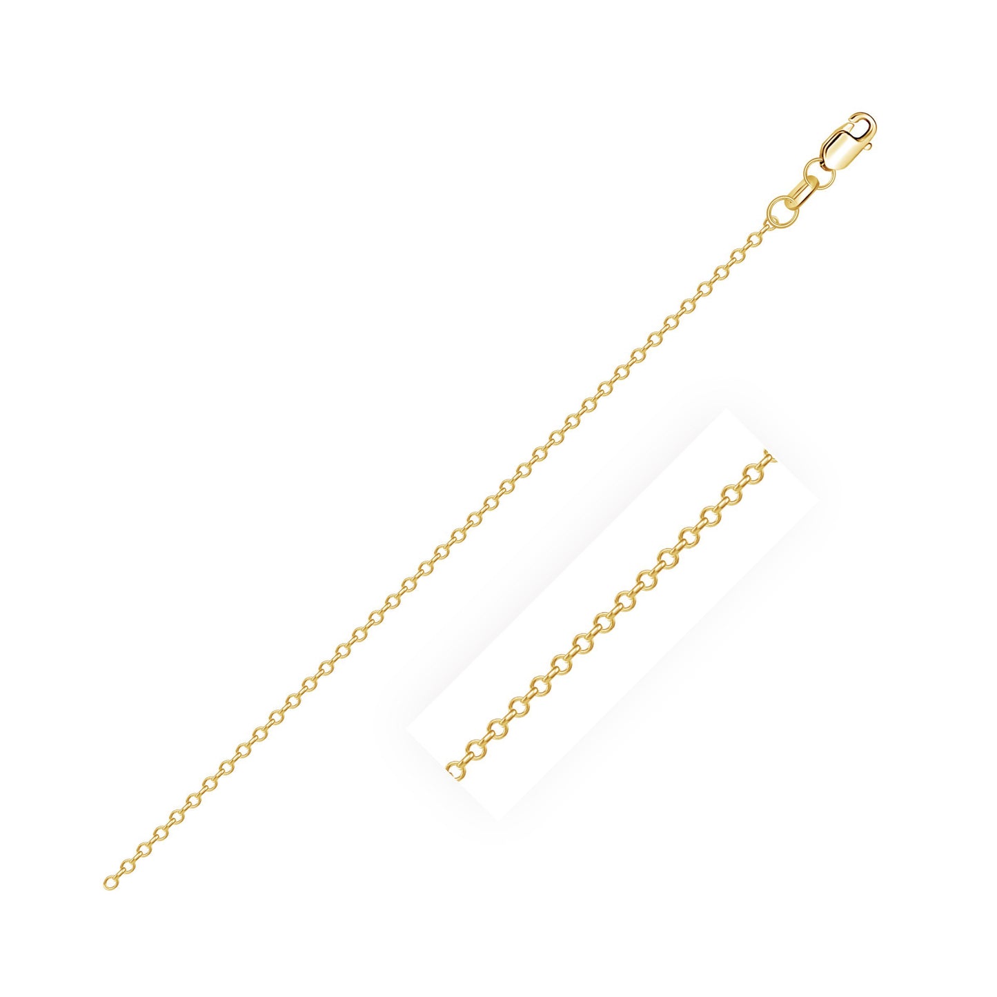 14k Yellow Gold Diamond Cut Cable Link Chain (0.87 mm)