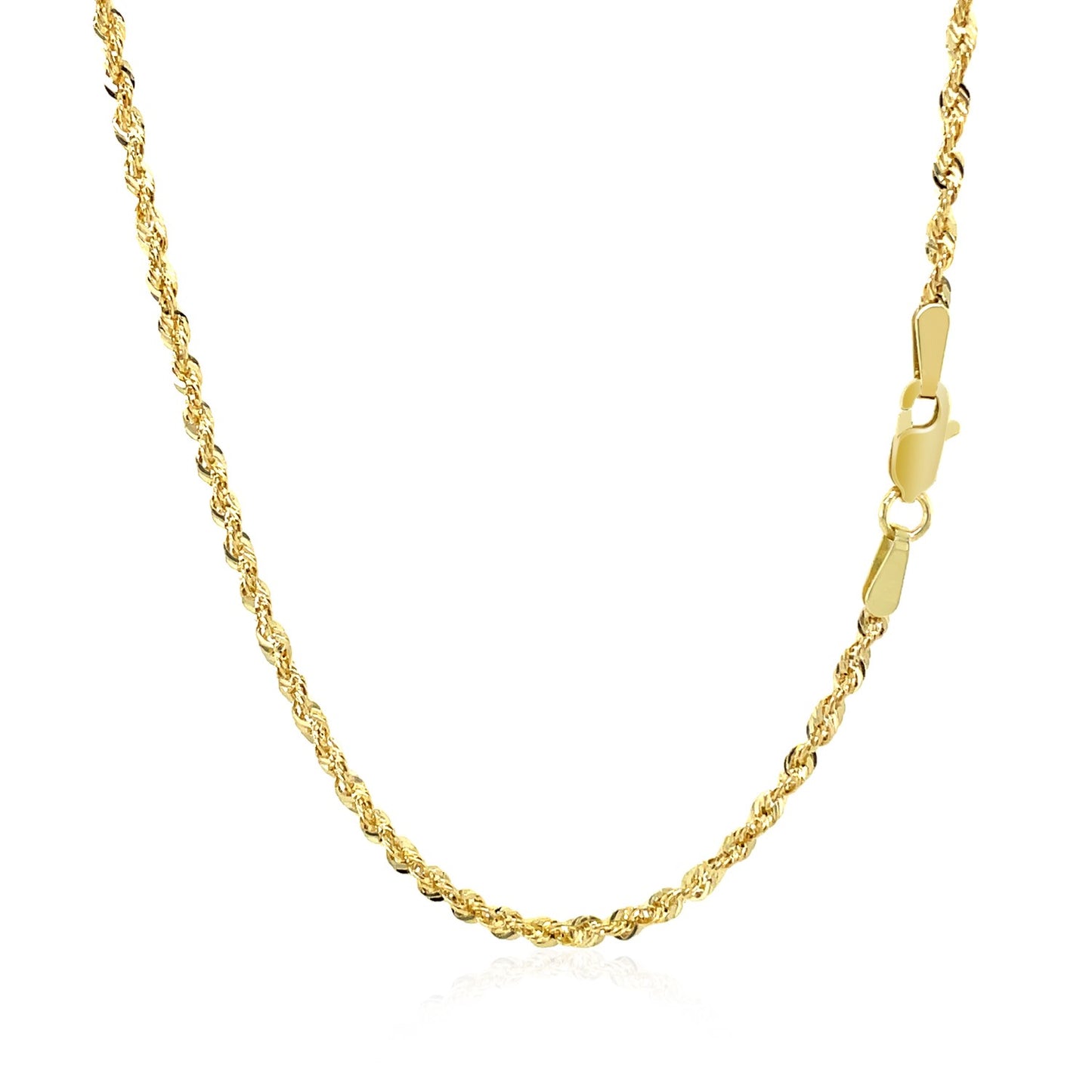 10K Yellow Gold Hollow Diamond Cut Rope Chain (2.00 mm)