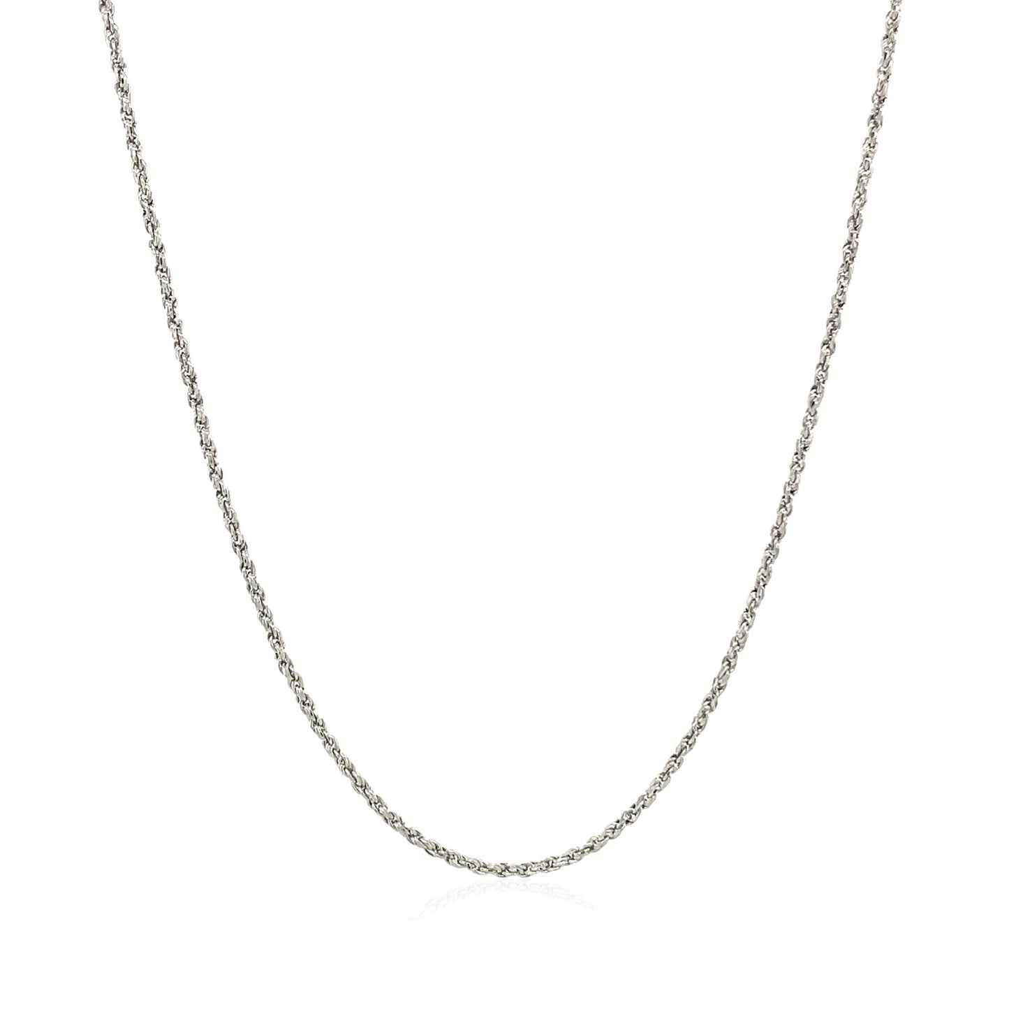 14k White Gold Adjustable Rope Chain (0.95 mm)