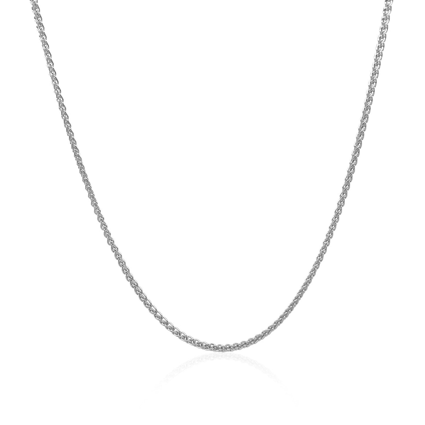 14k White Gold Round Wheat Chain (1.2 mm)