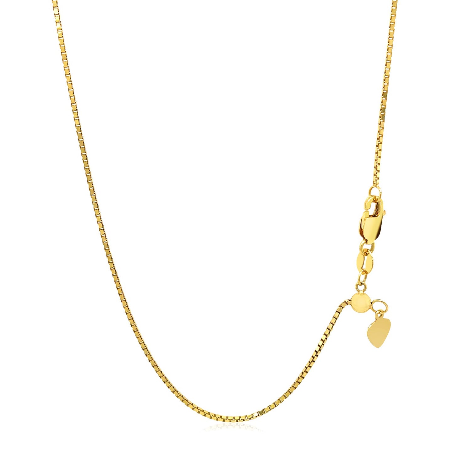 14k Yellow Gold Adjustable Box Chain (1.10 mm)