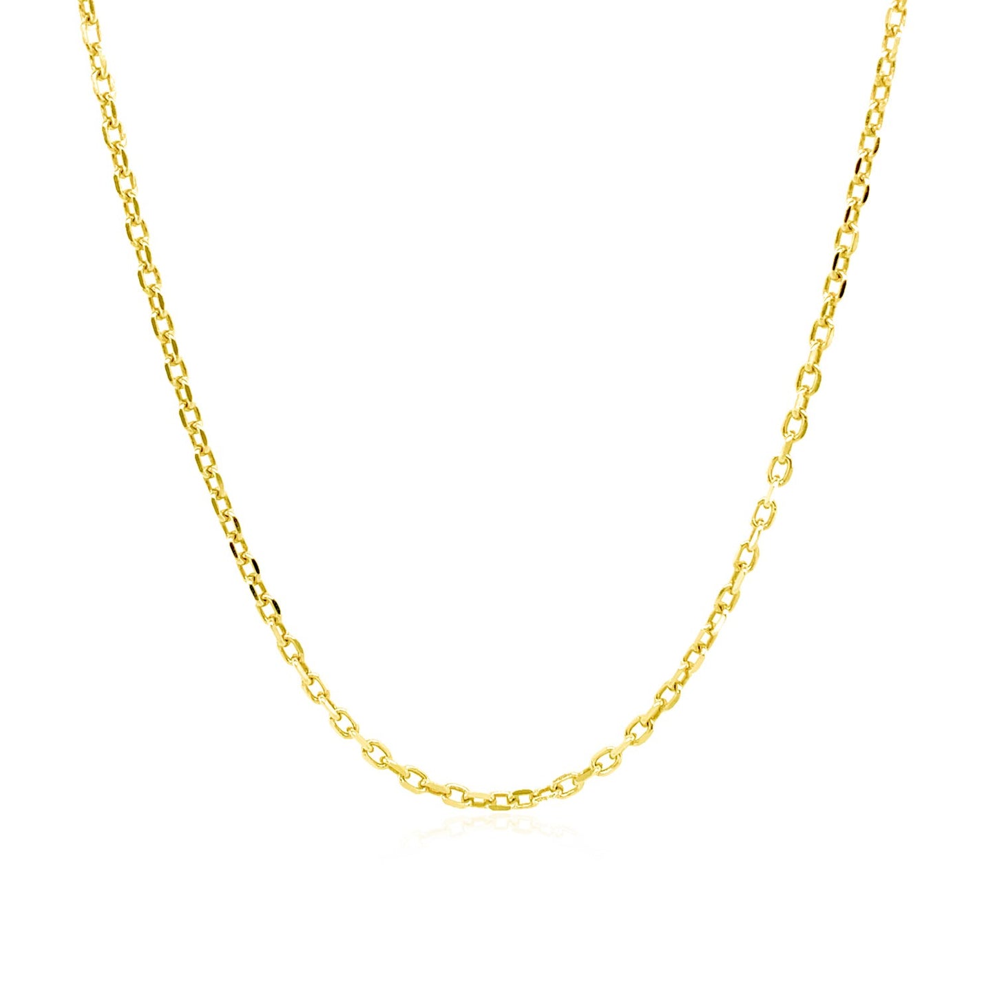 14k Yellow Gold Diamond Cut Cable Link Chain (1.50 mm)