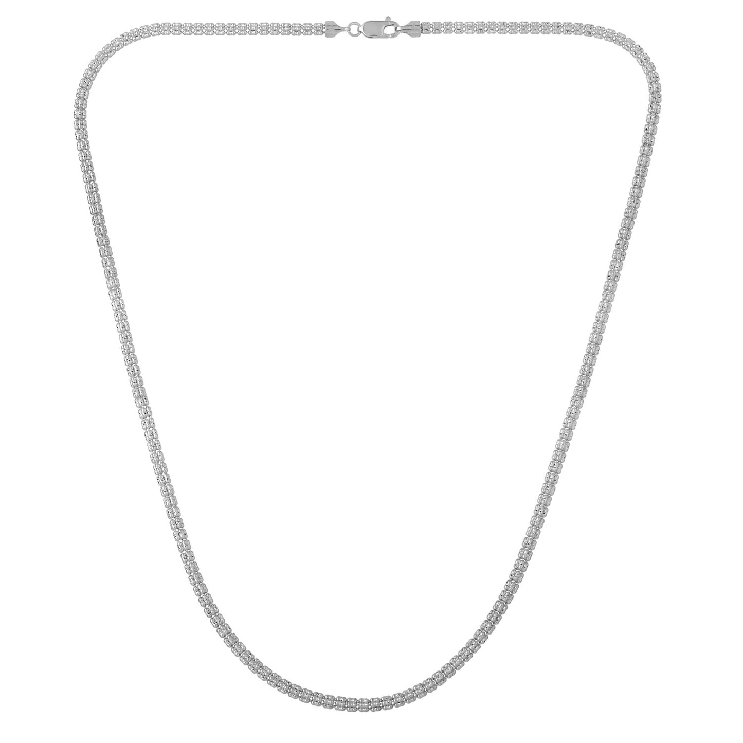 Ice Barrel Chain in 14k White Gold (3.1 mm)