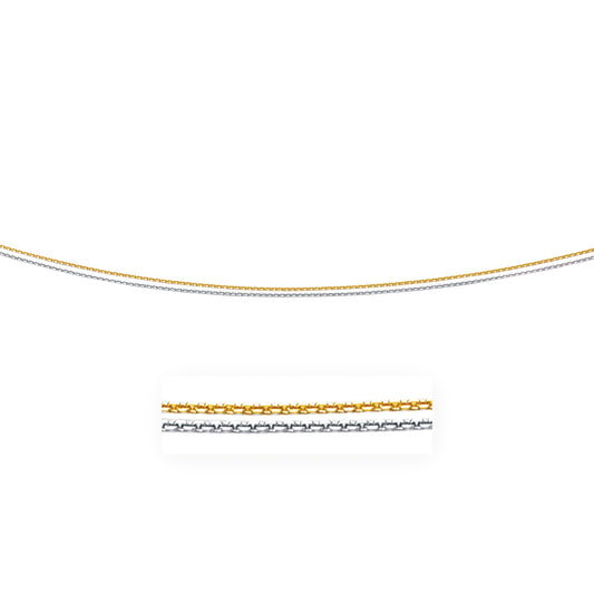 14k TwoTone Double Strand Cable Pendant Chain (1.1 mm)