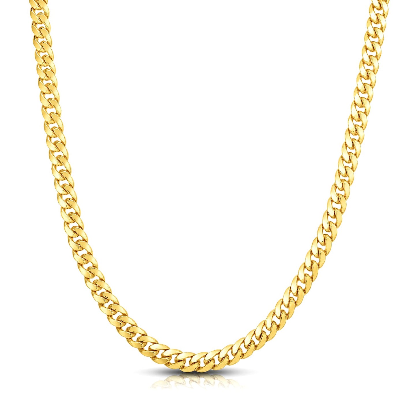 14k Yellow Gold Classic Miami Cuban Solid Chain (7.10 mm)