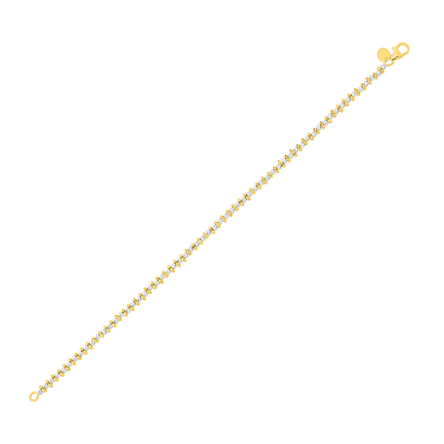 14K Two Tone Gold Pallina Bead Bracelet (2.60 mm)