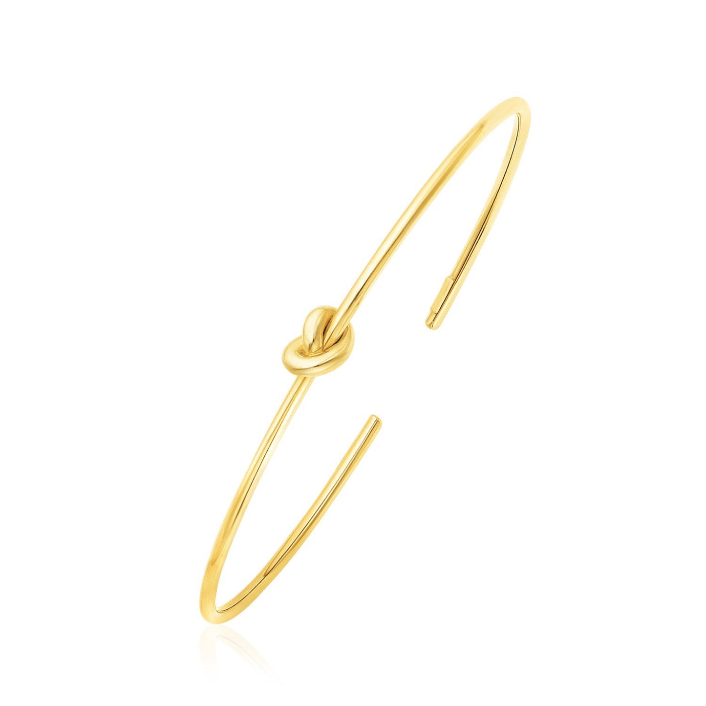 14k Yellow Gold Polished Cuff Bangle with Knot (5.50 mm)