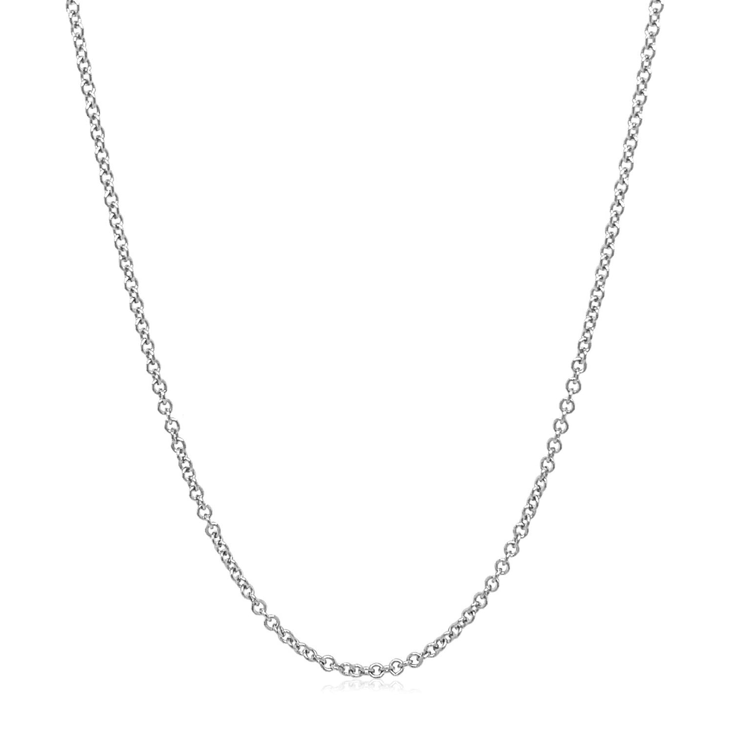 14k White Gold Round Cable Link Chain (1.50 mm)