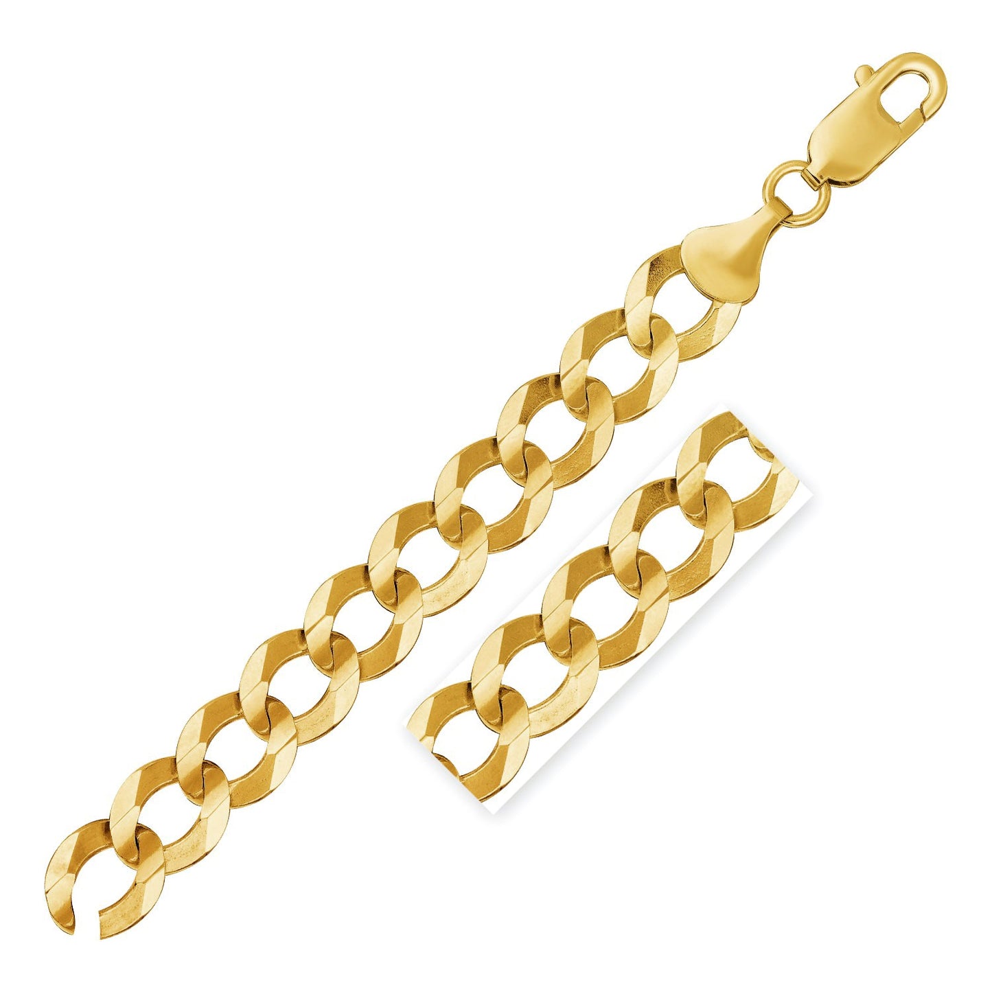 Solid Curb Chain in 14k Yellow Gold (12.18 mm)