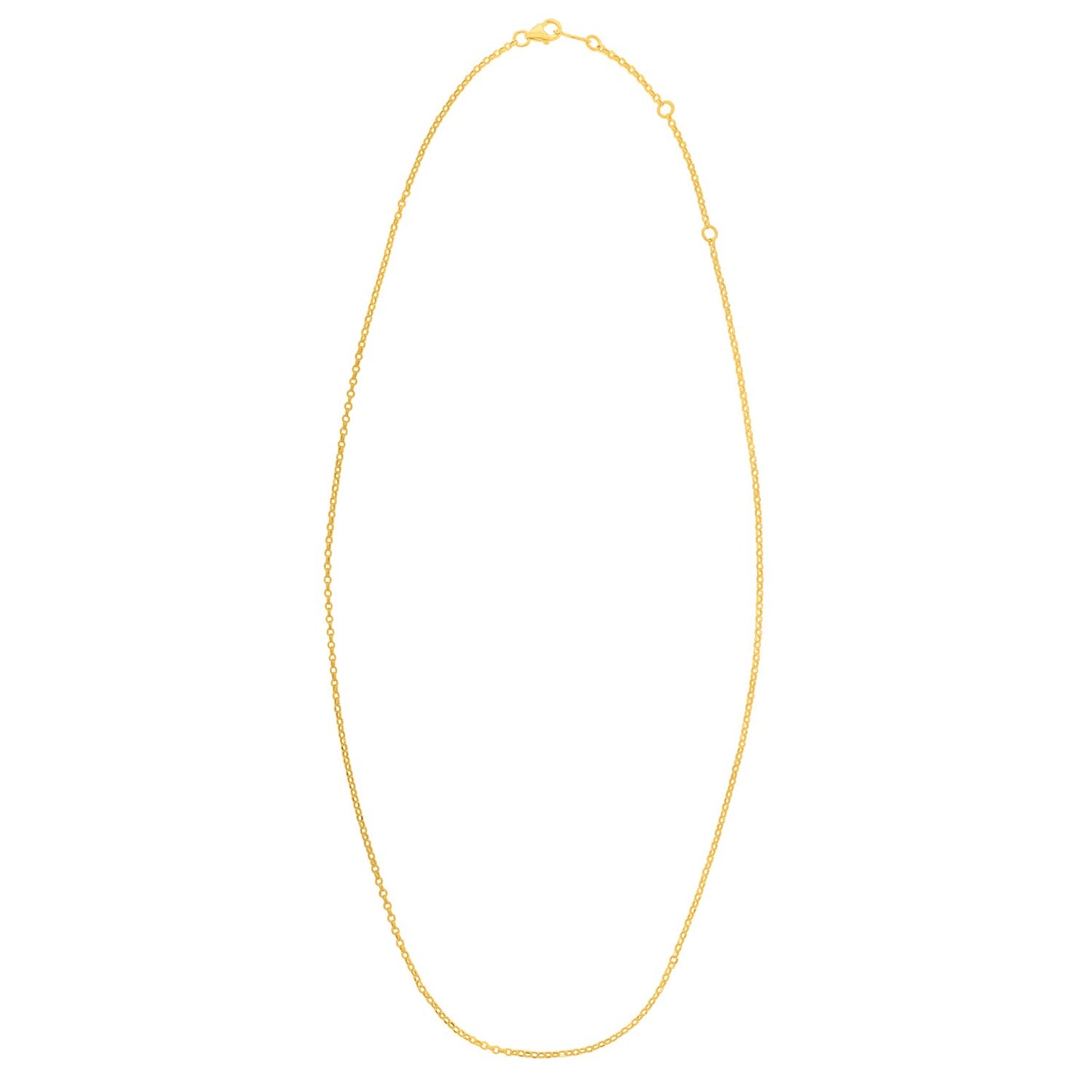 Double Extendable Cable Chain in 14k Yellow Gold (1.40 mm)