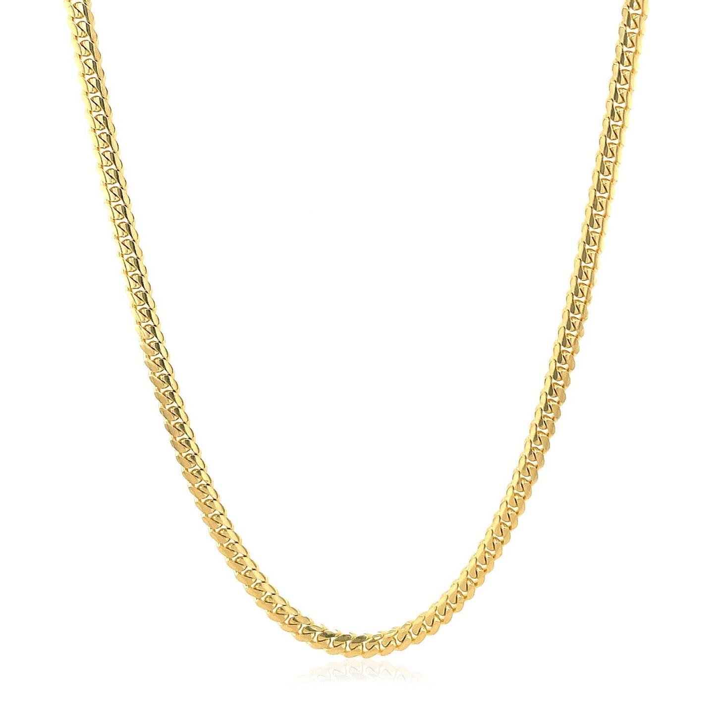 10k Yellow Gold Classic Solid Miami Cuban Chain (2.60 mm)