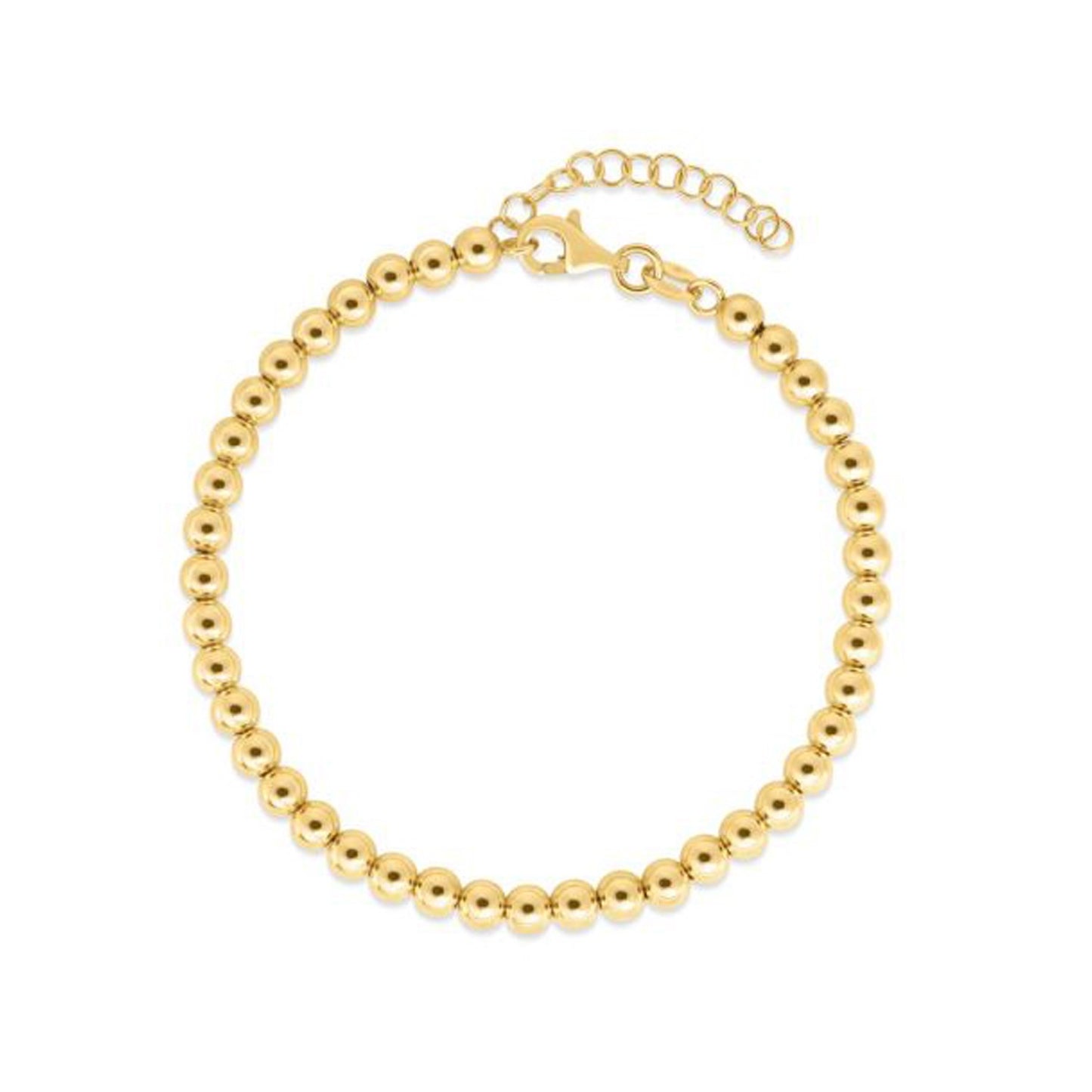 14k Yellow Gold Bead Chain Necklace(4mm)