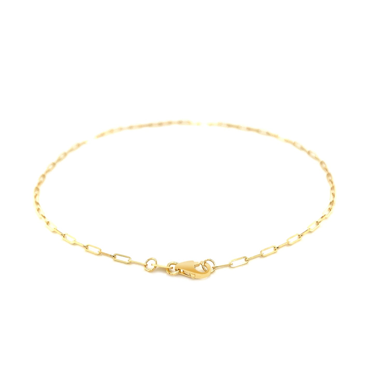 14K Yellow Gold Fine Paperclip Anklet (1.5mm)